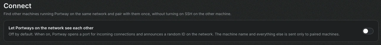 Connect, for your own two computers (screenshot)