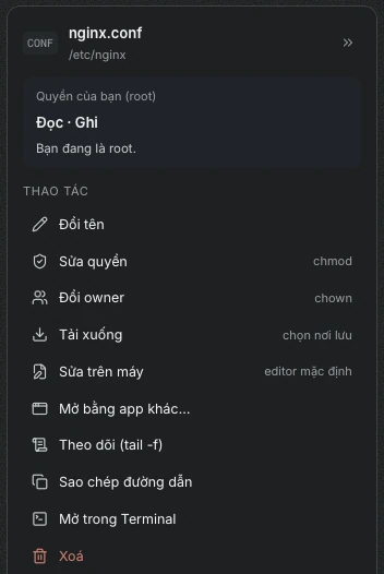 Tệp với quyền truy cập rõ ràng (ảnh chụp màn hình)